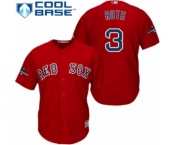 Youth Majestic Boston Red Sox #3 Babe Ruth Authentic Red Alternate Home Cool Base 2018 World Series Champions MLB Jersey