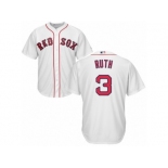 Youth Majestic Boston Red Sox #3 Babe Ruth Authentic White Home Cool Base MLB Jersey