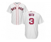 Youth Majestic Boston Red Sox #3 Babe Ruth Authentic White Home Cool Base MLB Jersey