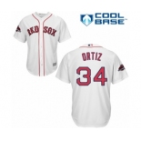 Youth Majestic Boston Red Sox #34 David Ortiz Authentic White Home Cool Base 2018 World Series Champions MLB Jersey