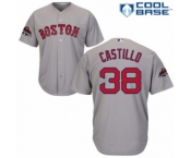 Youth Majestic Boston Red Sox #38 Rusney Castillo Authentic Grey Road Cool Base 2018 World Series Champions MLB Jersey