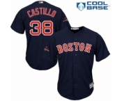 Youth Majestic Boston Red Sox #38 Rusney Castillo Authentic Navy Blue Alternate Road Cool Base 2018 World Series Champions MLB Jersey