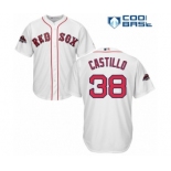 Youth Majestic Boston Red Sox #38 Rusney Castillo Authentic White Home Cool Base 2018 World Series Champions MLB Jersey