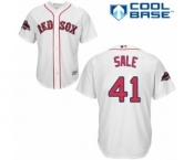 Youth Majestic Boston Red Sox #41 Chris Sale Authentic White Home Cool Base 2018 World Series Champions MLB Jersey