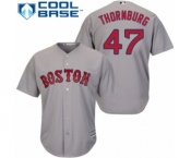 Youth Majestic Boston Red Sox #47 Tyler Thornburg Authentic Grey Road Cool Base 2018 World Series Champions MLB Jersey