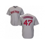 Youth Majestic Boston Red Sox #47 Tyler Thornburg Authentic Grey Road Cool Base MLB Jersey