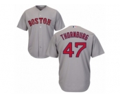 Youth Majestic Boston Red Sox #47 Tyler Thornburg Authentic Grey Road Cool Base MLB Jersey