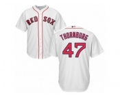 Youth Majestic Boston Red Sox #47 Tyler Thornburg Authentic White Home Cool Base MLB Jersey