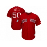 Youth Majestic Boston Red Sox #50 Mookie Betts Authentic Scarlet 2017 Spring Training Cool Base MLB Jersey