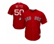 Youth Majestic Boston Red Sox #50 Mookie Betts Authentic Scarlet 2017 Spring Training Cool Base MLB Jersey