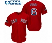 Youth Majestic Boston Red Sox #6 Johnny Pesky Authentic Red Alternate Home Cool Base 2018 World Series Champions MLB Jersey