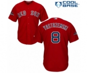 Youth Majestic Boston Red Sox #8 Carl Yastrzemski Authentic Red Alternate Home Cool Base 2018 World Series Champions MLB Jersey