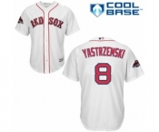 Youth Majestic Boston Red Sox #8 Carl Yastrzemski Authentic White Home Cool Base 2018 World Series Champions MLB Jersey