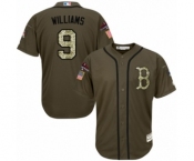 Youth Majestic Boston Red Sox #9 Ted Williams Authentic Green Salute to Service 2018 World Series Champions MLB Jersey