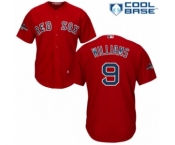 Youth Majestic Boston Red Sox #9 Ted Williams Authentic Red Alternate Home Cool Base 2018 World Series Champions MLB Jersey