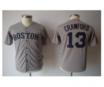 youth mlb jerseys boston red sox #13 crawford grey