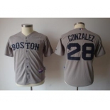 youth mlb jerseys boston red sox #28 gonzalez grey