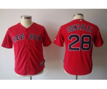 youth mlb jerseys boston red sox #28 gonzalez red