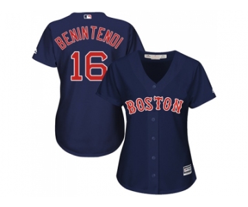 Women Boston Red Sox #16 Andrew Benintendi Navy Blue Alternate Stitched MLB Jersey