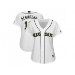 Women Boston Red Sox #16 Andrew Benintendi White 2018 Memorial Day Cool Base Stitched MLB Jersey