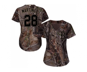 Women Boston Red Sox #28 J. D. Martinez Camo Realtree Collection Cool Base Stitched MLB Jersey