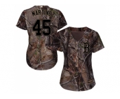 Women Boston Red Sox #45 Pedro Martinez Camo Realtree Collection Cool Base Stitched MLB Jersey