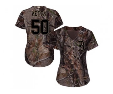 Women Boston Red Sox #50 Mookie Betts Camo Realtree Collection Cool Base Stitched MLB Jersey