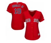 Women Majestic Boston Red Sox #19 Jackie Bradley Jr Authentic Red Alternate Home MLB Jersey