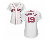 Women Majestic Boston Red Sox #19 Jackie Bradley Jr Authentic White Home MLB Jersey