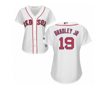 Women Majestic Boston Red Sox #19 Jackie Bradley Jr Authentic White Home MLB Jersey