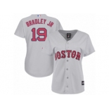 Women Majestic Boston Red Sox #19 Jackie Bradley Jr Replica Grey Road MLB Jersey