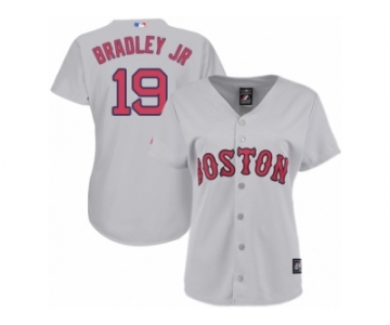 Women Majestic Boston Red Sox #19 Jackie Bradley Jr Replica Grey Road MLB Jersey