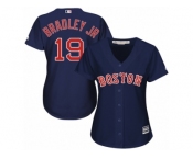 Women Majestic Boston Red Sox #19 Jackie Bradley Jr Replica Navy Blue Alternate Road MLB Jersey