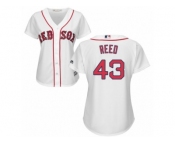 Women Majestic Boston Red Sox #43 Addison Reed Authentic White Home MLB Jersey