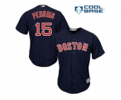 Women's Boston Red Sox #15 Dustin Pedroia Navy Blue Alternate Stitched MLB Jersey