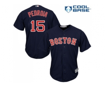 Women's Boston Red Sox #15 Dustin Pedroia Navy Blue Alternate Stitched MLB Jersey