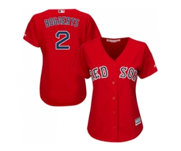 Women's Boston Red Sox #2 Xander Bogaerts Red Alternate Stitched MLB Jersey