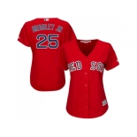 Women's Boston Red Sox #25 Jackie Bradley Jr Red Alternate Stitched MLB Jersey