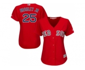 Women's Boston Red Sox #25 Jackie Bradley Jr Red Alternate Stitched MLB Jersey