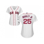 Women's Boston Red Sox #25 Jackie Bradley Jr White Home Stitched MLB Jersey