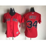 Women's Boston Red Sox #34 David Ortiz Majestic Red Cool Base Player Jersey