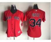 Women's Boston Red Sox #34 David Ortiz Majestic Red Cool Base Player Jersey