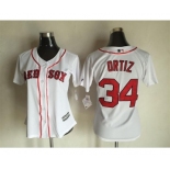 Women's Boston Red Sox #34 David Ortiz Majestic White Cool Base Player Jersey