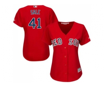 Women's Boston Red Sox #41 Chris Sale Red Alternate Stitched MLB Jersey