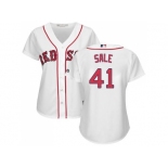 Women's Boston Red Sox #41 Chris Sale White Home Stitched MLB Jersey