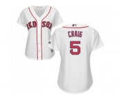 Women's Boston Red Sox #5 Allen Craig White Home Stitched MLB Jersey