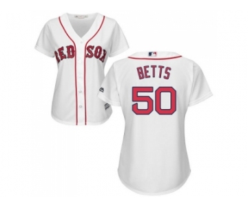 Women's Boston Red Sox #50 Mookie Betts White Home Stitched MLB Jersey