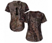 Women's Majestic Boston Red Sox #1 Bobby Doerr Authentic Camo Realtree Collection Flex Base 2018 World Series Champions MLB Jersey