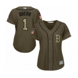 Women's Majestic Boston Red Sox #1 Bobby Doerr Authentic Green Salute to Service 2018 World Series Champions MLB Jersey