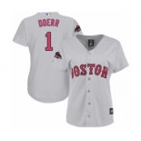 Women's Majestic Boston Red Sox #1 Bobby Doerr Authentic Grey Road 2018 World Series Champions MLB Jersey